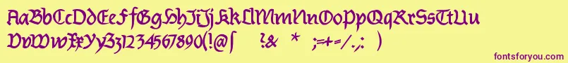 BurtinomaticDemibold Font – Purple Fonts on Yellow Background