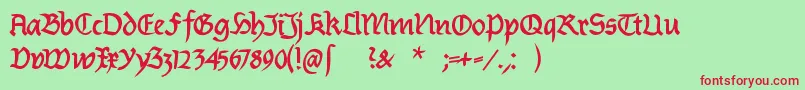 BurtinomaticDemibold Font – Red Fonts on Green Background