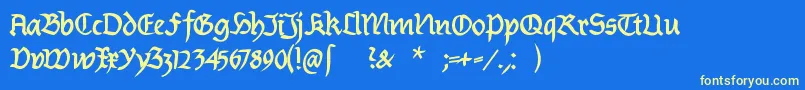 BurtinomaticDemibold Font – Yellow Fonts on Blue Background