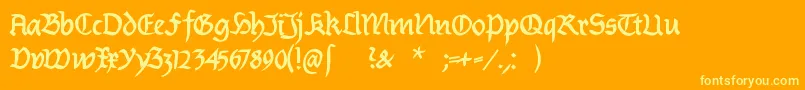 BurtinomaticDemibold-Schriftart – Gelbe Schriften auf orangefarbenem Hintergrund