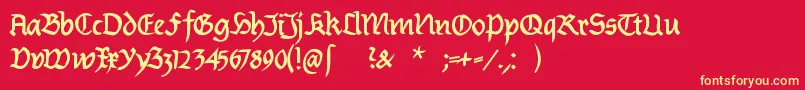 BurtinomaticDemibold Font – Yellow Fonts on Red Background