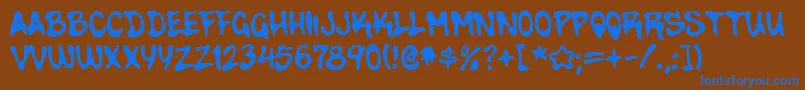 WalnutRegular Font – Blue Fonts on Brown Background