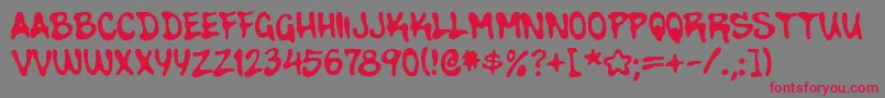 フォントWalnutRegular – 赤い文字の灰色の背景