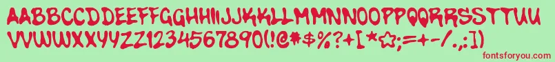 WalnutRegular Font – Red Fonts on Green Background