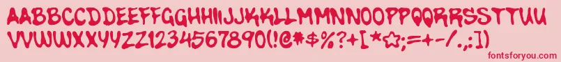 フォントWalnutRegular – ピンクの背景に赤い文字