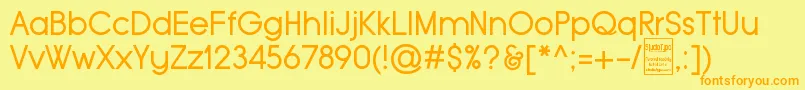 TypoGroteskDemo-Schriftart – Orangefarbene Schriften auf gelbem Hintergrund