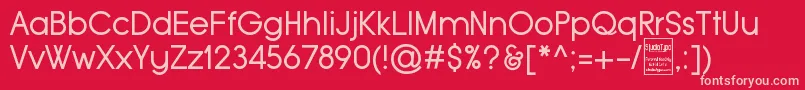 Fonte TypoGroteskDemo – fontes rosa em um fundo vermelho