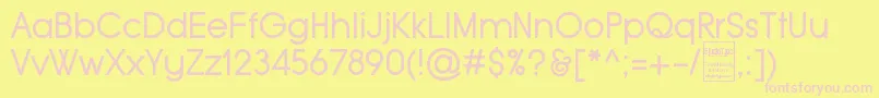 TypoGroteskDemo-fontti – vaaleanpunaiset fontit keltaisella taustalla