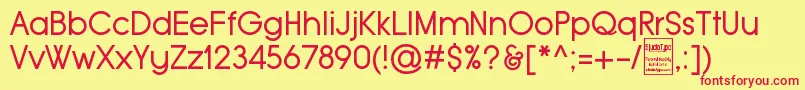Шрифт TypoGroteskDemo – красные шрифты на жёлтом фоне