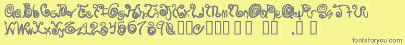 Spurly Font – Gray Fonts on Yellow Background