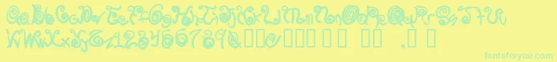 Czcionka Spurly – zielone czcionki na żółtym tle