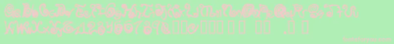 フォントSpurly – 緑の背景にピンクのフォント