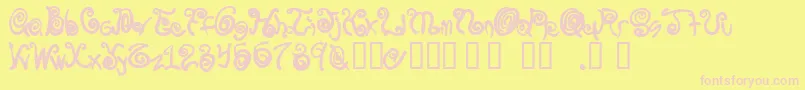 Spurly Font – Pink Fonts on Yellow Background