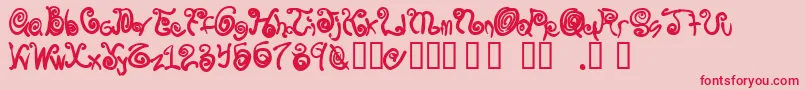 Fonte Spurly – fontes vermelhas em um fundo rosa