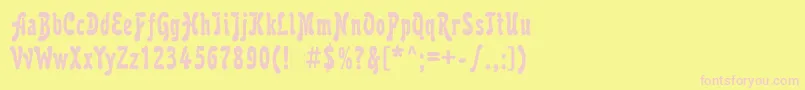 Karollatt-fontti – vaaleanpunaiset fontit keltaisella taustalla