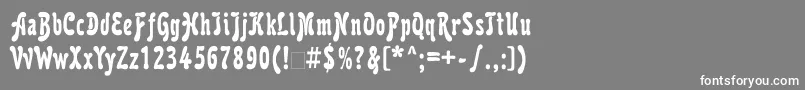 フォントKarollatt – 灰色の背景に白い文字