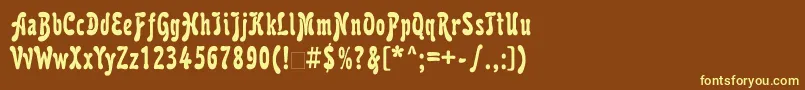 Шрифт Karollatt – жёлтые шрифты на коричневом фоне