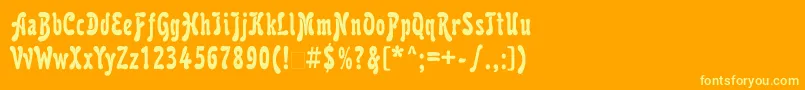 Karollatt Font – Yellow Fonts on Orange Background