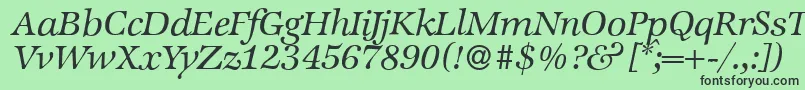 fuente ZabriskieinternationalItalic – Fuentes Negras Sobre Fondo Verde