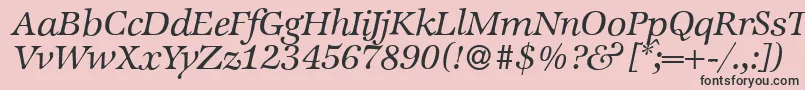 フォントZabriskieinternationalItalic – ピンクの背景に黒い文字