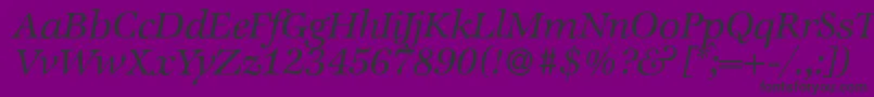 ZabriskieinternationalItalic-Schriftart – Schwarze Schriften auf violettem Hintergrund