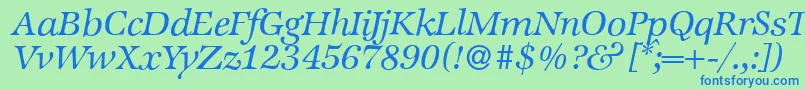 fuente ZabriskieinternationalItalic – Fuentes Azules Sobre Fondo Verde