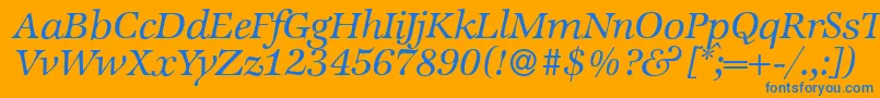 fuente ZabriskieinternationalItalic – Fuentes Azules Sobre Fondo Naranja