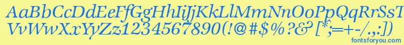 fuente ZabriskieinternationalItalic – Fuentes Azules Sobre Fondo Amarillo