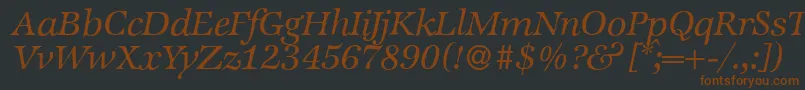 Шрифт ZabriskieinternationalItalic – коричневые шрифты на чёрном фоне