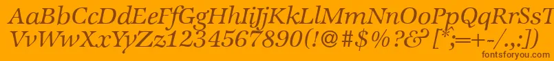 ZabriskieinternationalItalic-Schriftart – Braune Schriften auf orangefarbenem Hintergrund