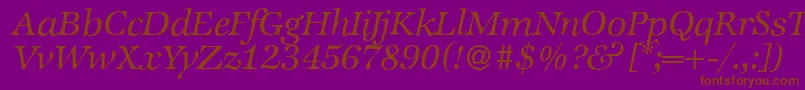 fuente ZabriskieinternationalItalic – Fuentes Marrones Sobre Fondo Morado