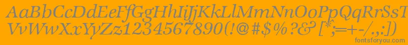 フォントZabriskieinternationalItalic – オレンジの背景に灰色の文字