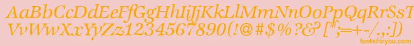 ZabriskieinternationalItalic Font – Orange Fonts on Pink Background