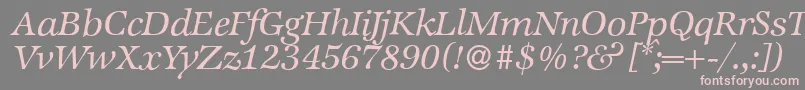 ZabriskieinternationalItalic-Schriftart – Rosa Schriften auf grauem Hintergrund