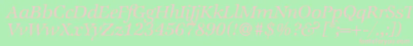 ZabriskieinternationalItalic Font – Pink Fonts on Green Background