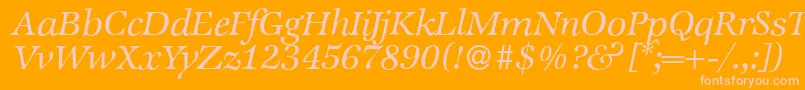 ZabriskieinternationalItalic-Schriftart – Rosa Schriften auf orangefarbenem Hintergrund