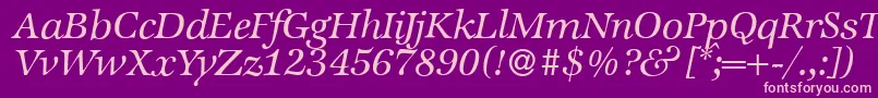 ZabriskieinternationalItalic Font – Pink Fonts on Purple Background