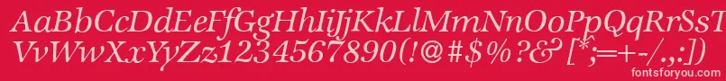 フォントZabriskieinternationalItalic – 赤い背景にピンクのフォント