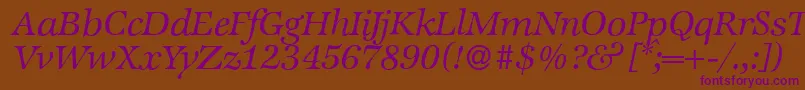 ZabriskieinternationalItalic Font – Purple Fonts on Brown Background