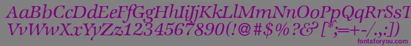 Шрифт ZabriskieinternationalItalic – фиолетовые шрифты на сером фоне
