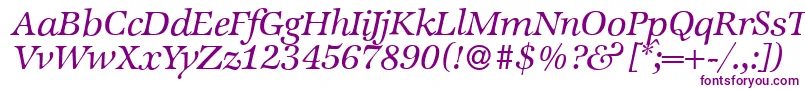 ZabriskieinternationalItalic-Schriftart – Violette Schriften auf weißem Hintergrund