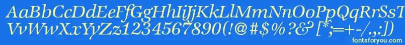 ZabriskieinternationalItalic Font – Yellow Fonts on Blue Background