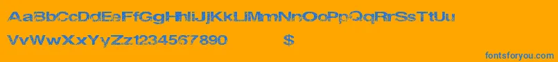 Bernalheights Font – Blue Fonts on Orange Background