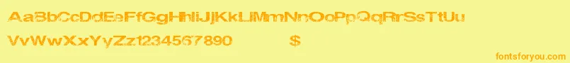 Bernalheights Font – Orange Fonts on Yellow Background