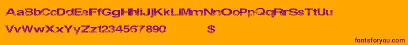 Bernalheights Font – Purple Fonts on Orange Background