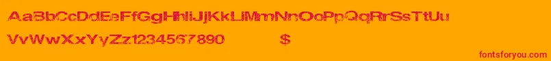 Bernalheights-Schriftart – Rote Schriften auf orangefarbenem Hintergrund