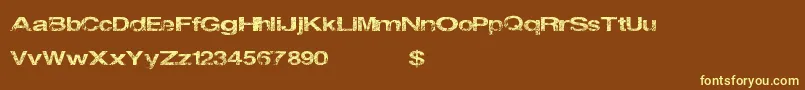 Bernalheights Font – Yellow Fonts on Brown Background