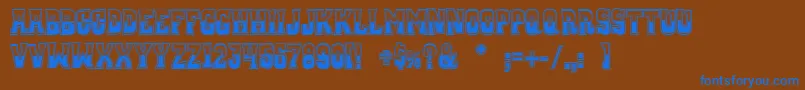 WhiskeyTownBuzzed Font – Blue Fonts on Brown Background