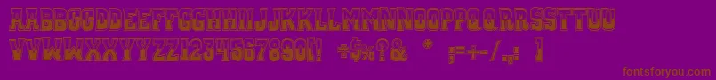 WhiskeyTownBuzzed-Schriftart – Braune Schriften auf violettem Hintergrund