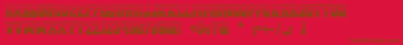 WhiskeyTownBuzzed-Schriftart – Braune Schriften auf rotem Hintergrund